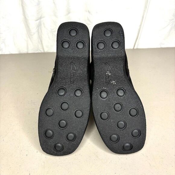 Clarks Ashlyn Black Suede Square Toe Zip Wedge Ankle‎ Bootie Womens Size 6.5 - Picture 8 of 10